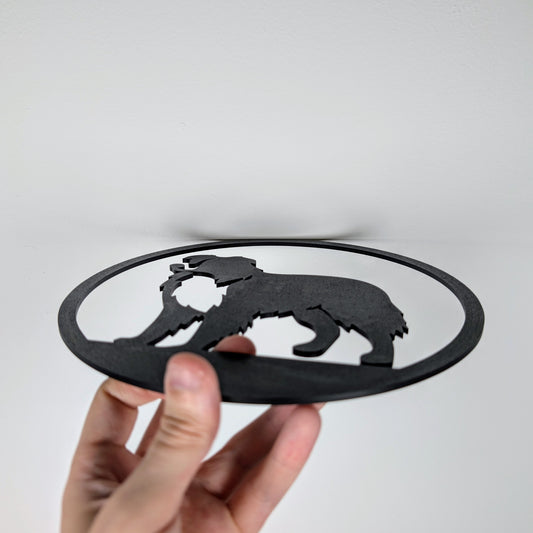 Border Collie Wall Art – Dog Silhouette Décor | 22cm Round Lightweight Pet Lover Wall Hanging | Herding Dog Home Decoration | 3D Printed