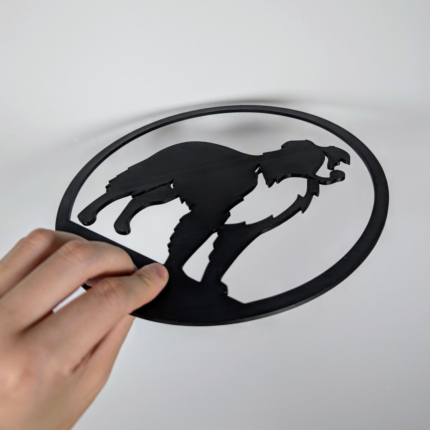 Border Collie Wall Art – Dog Silhouette Décor | 22cm Round Lightweight Pet Lover Wall Hanging | Herding Dog Home Decoration | 3D Printed