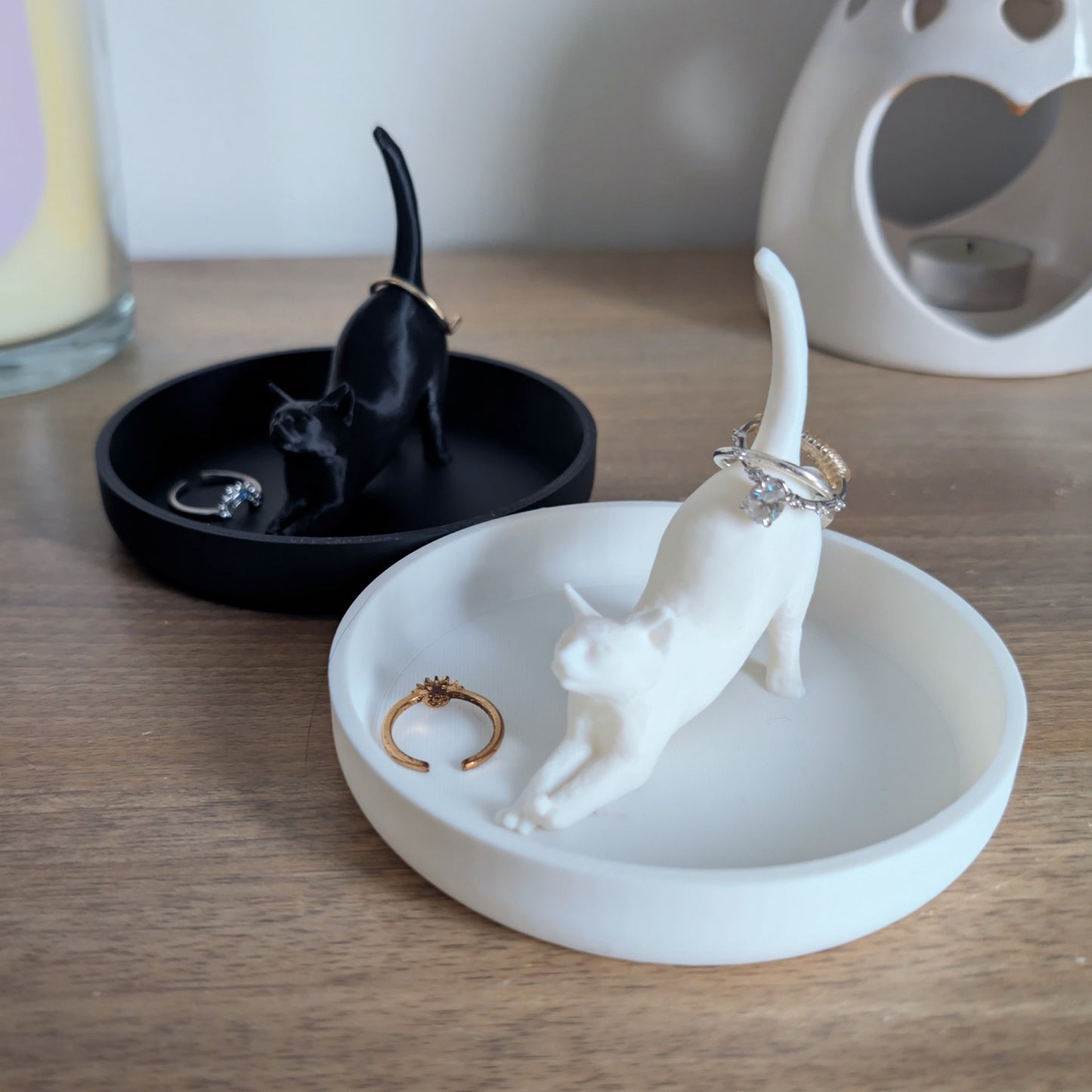 3D Printed Cat Jewellery Ring Dish Organizer Holder
