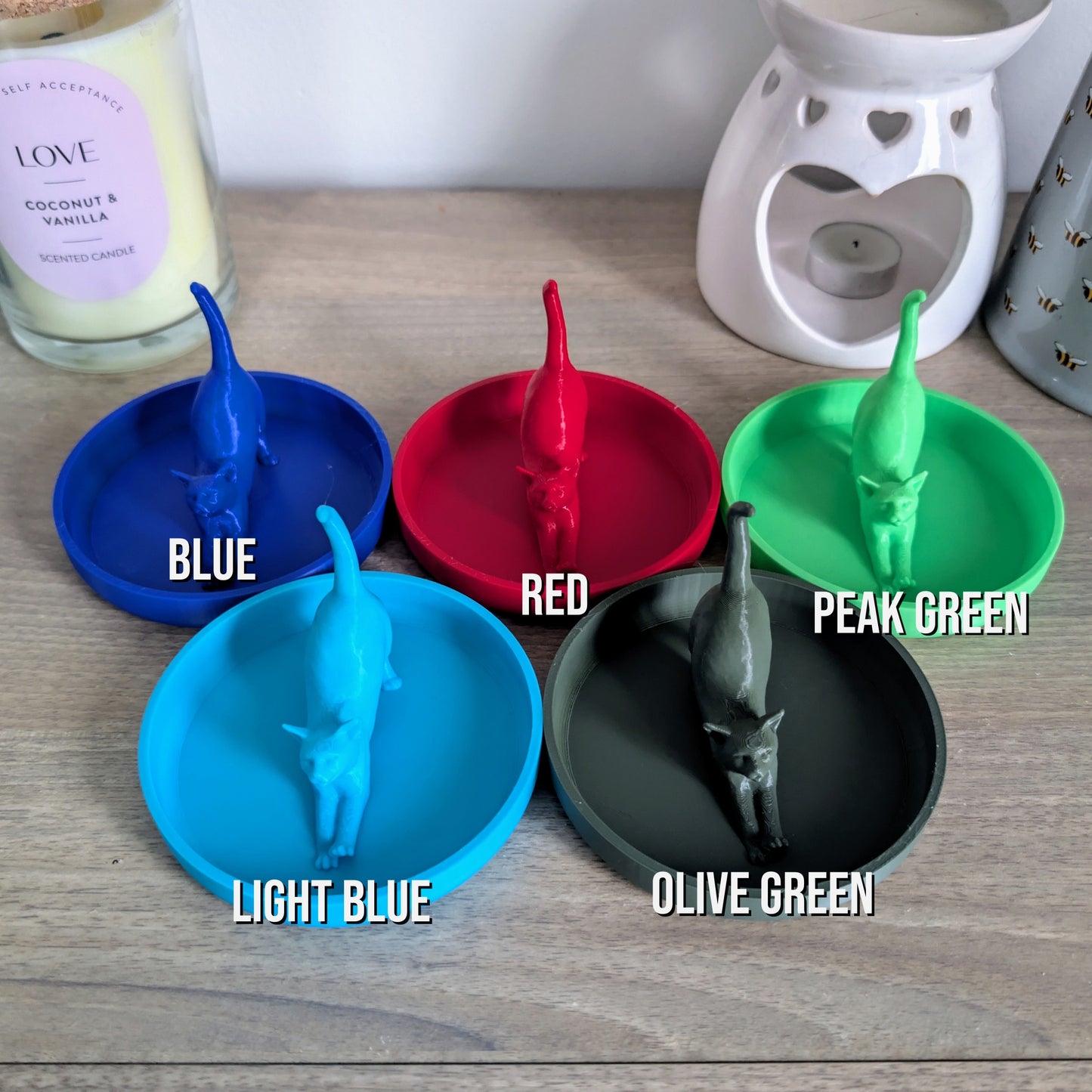 3D Printed Cat Jewellery Ring Dish Organizer Holder