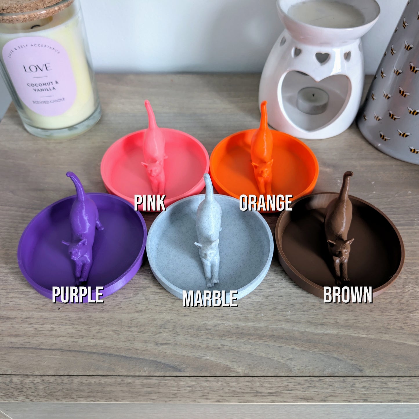 3D Printed Cat Jewellery Ring Dish Organizer Holder