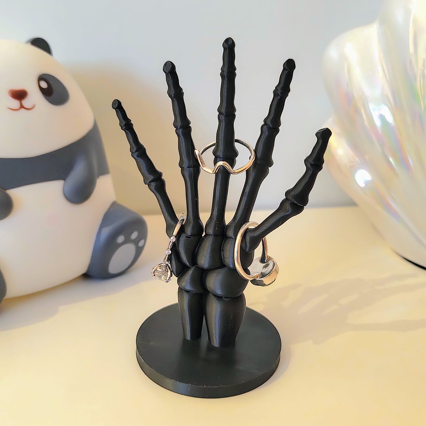 3D Printed Skeleton Hand Jewelry Ring Holder | Unique Décor Piece