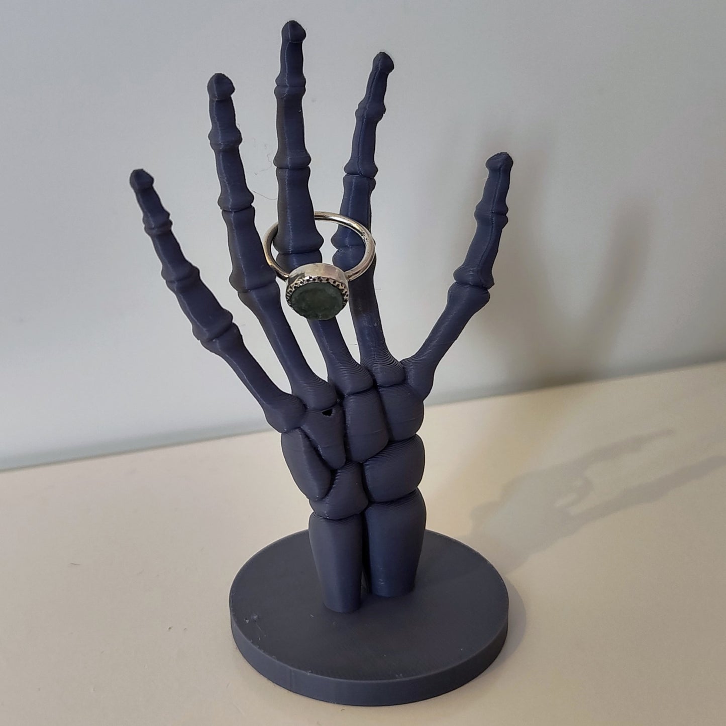 3D Printed Skeleton Hand Jewelry Ring Holder | Unique Décor Piece