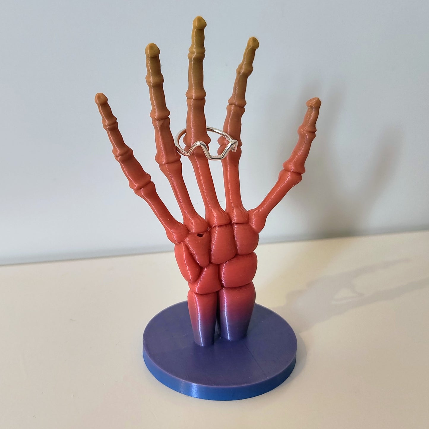 3D Printed Skeleton Hand Jewelry Ring Holder | Unique Décor Piece