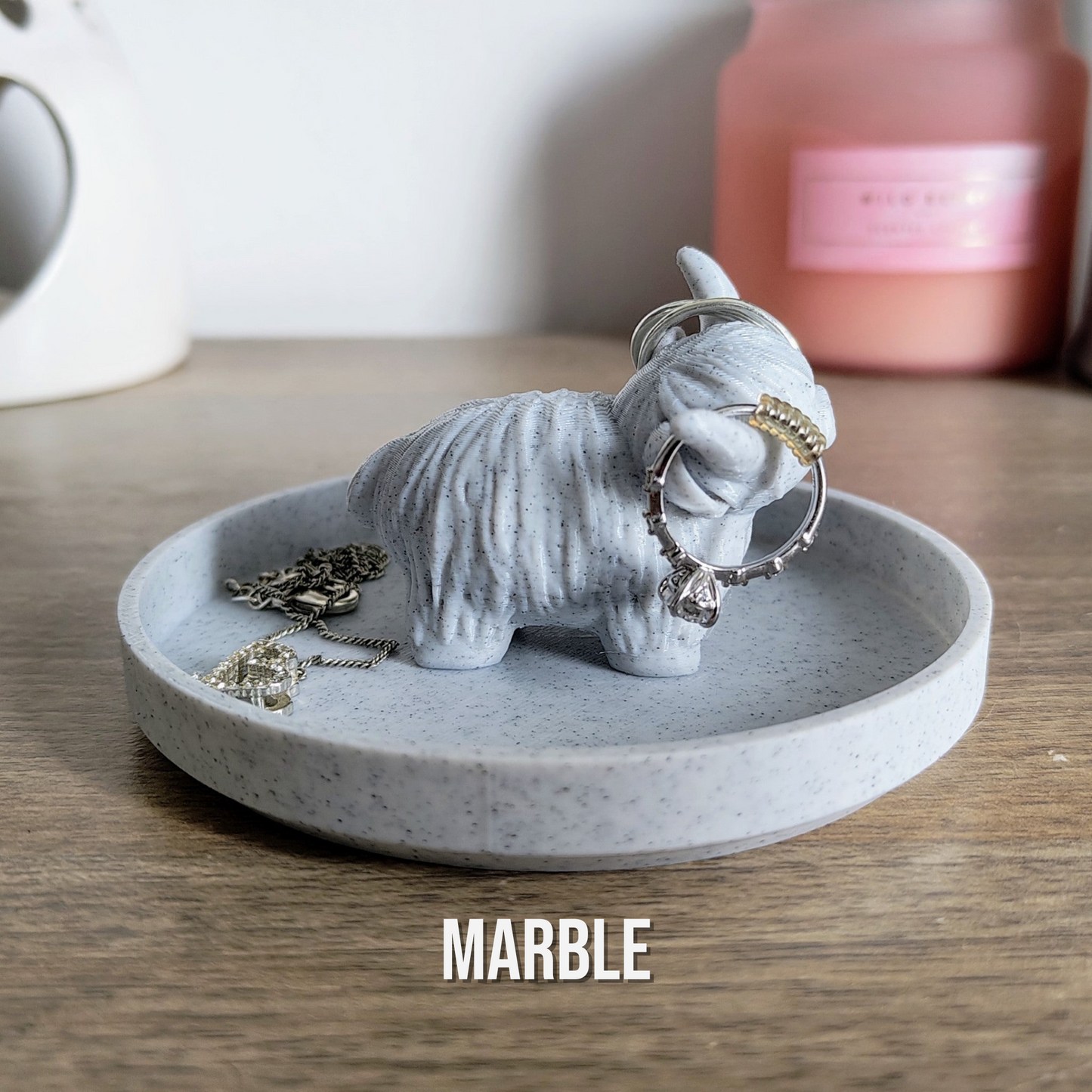 Highland cow Jewellery Ring Dish Organizer Holder | 3D Printed
