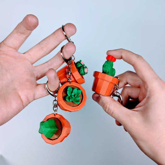 Clicky Fidget Plant Keychain – Stress Relief, Cute Succulent Toy, Fidget Keyring