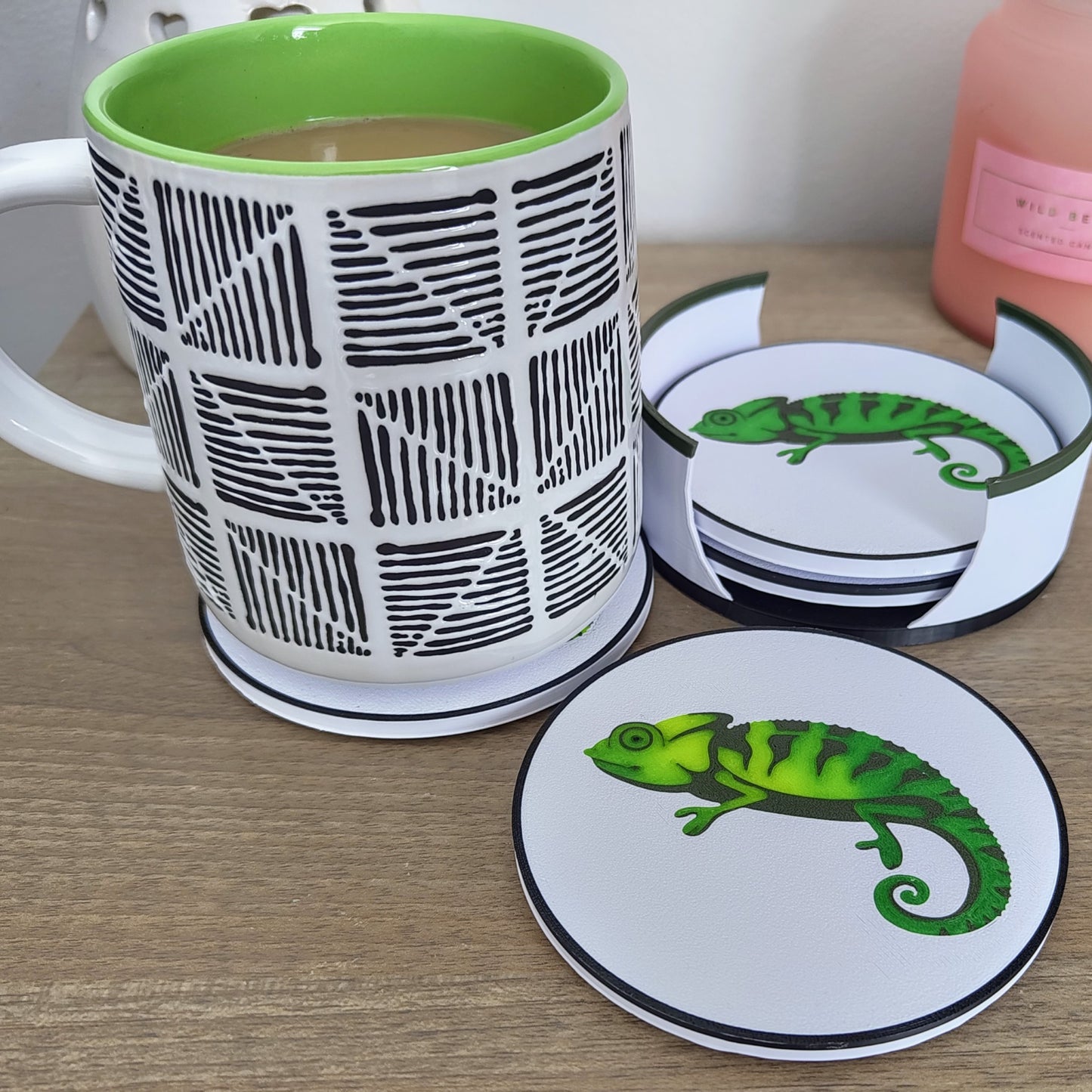 Colour-Shifting Coasters! 3D Printed Chameleon Design (Set of 4)