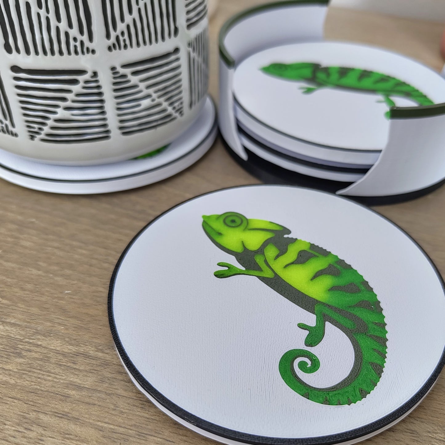 Colour-Shifting Coasters! 3D Printed Chameleon Design (Set of 4)
