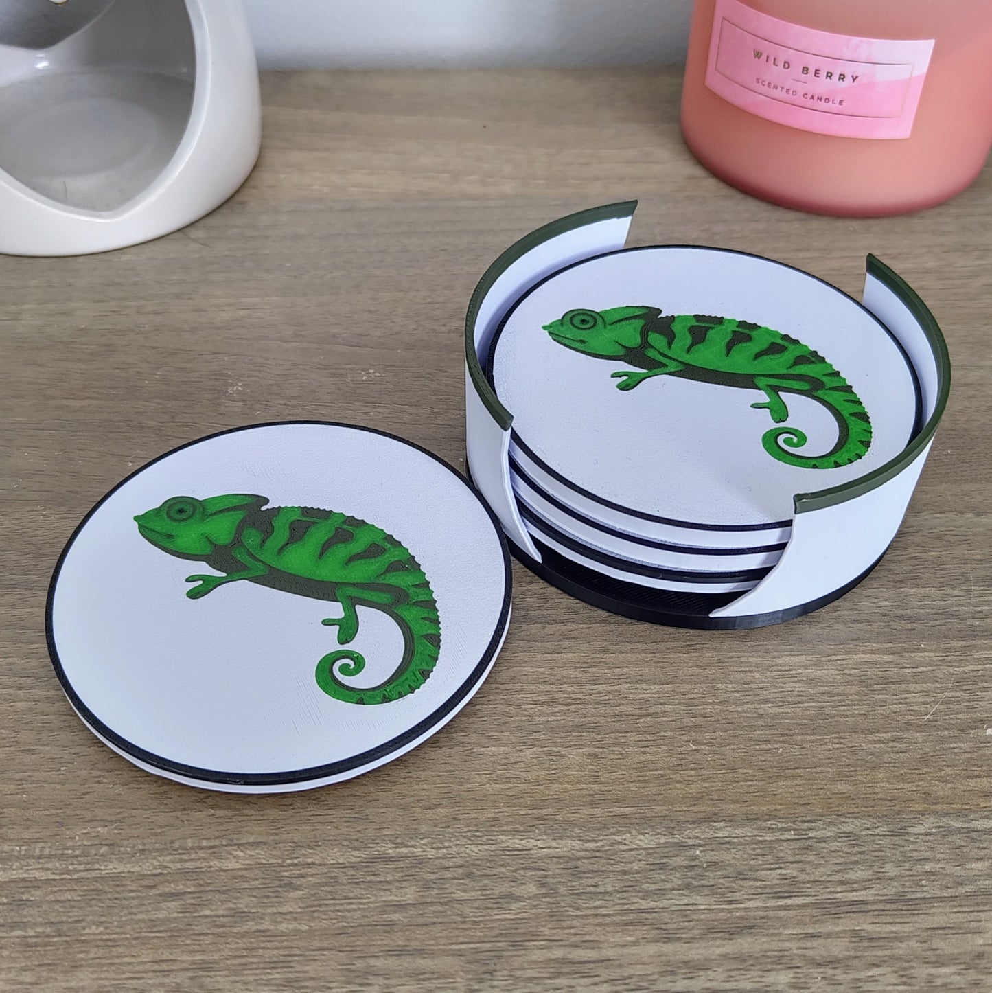 Colour-Shifting Coasters! 3D Printed Chameleon Design (Set of 4)