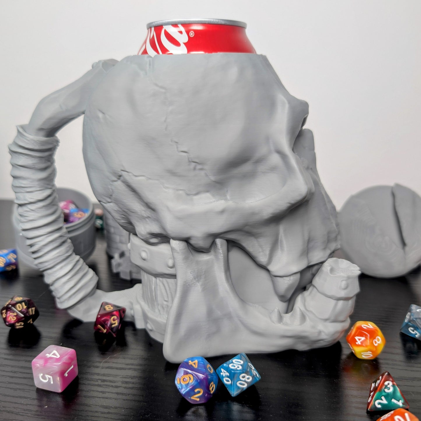 Orc DnD Mug Dice Tower | 3-in-1 Can Holder, Dice Box & Paintable RPG Gift | 3D Printed | TTRPG Accessory