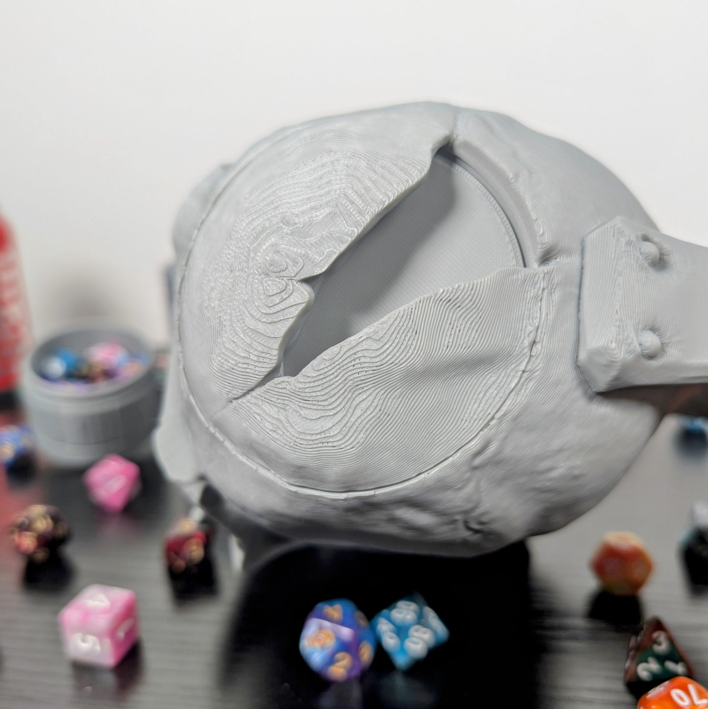 Orc DnD Mug Dice Tower | 3-in-1 Can Holder, Dice Box & Paintable RPG Gift | 3D Printed | TTRPG Accessory