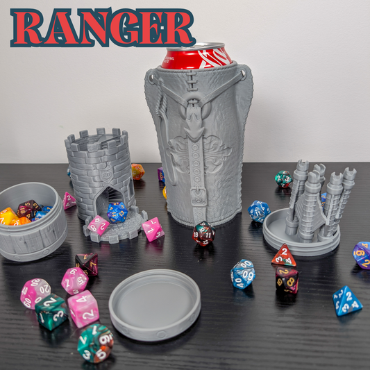Ranger DnD Mug Dice Tower | 3-in-1 Can Holder, Dice Box & Paintable RPG Gift | 3D Printed | TTRPG Accessory
