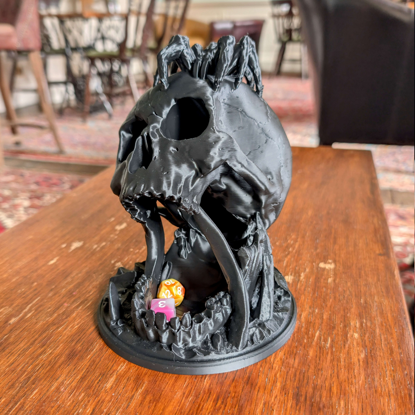 Skull Dice Tower for DnD | Gothic Tabletop Gaming Accessory