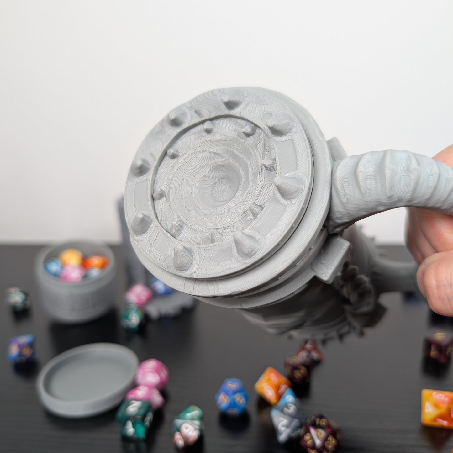 Warlock DnD Mug Dice Tower | 3-in-1 Can Holder, Dice Box & Paintable RPG Gift | 3D Printed | TTRPG Accessory