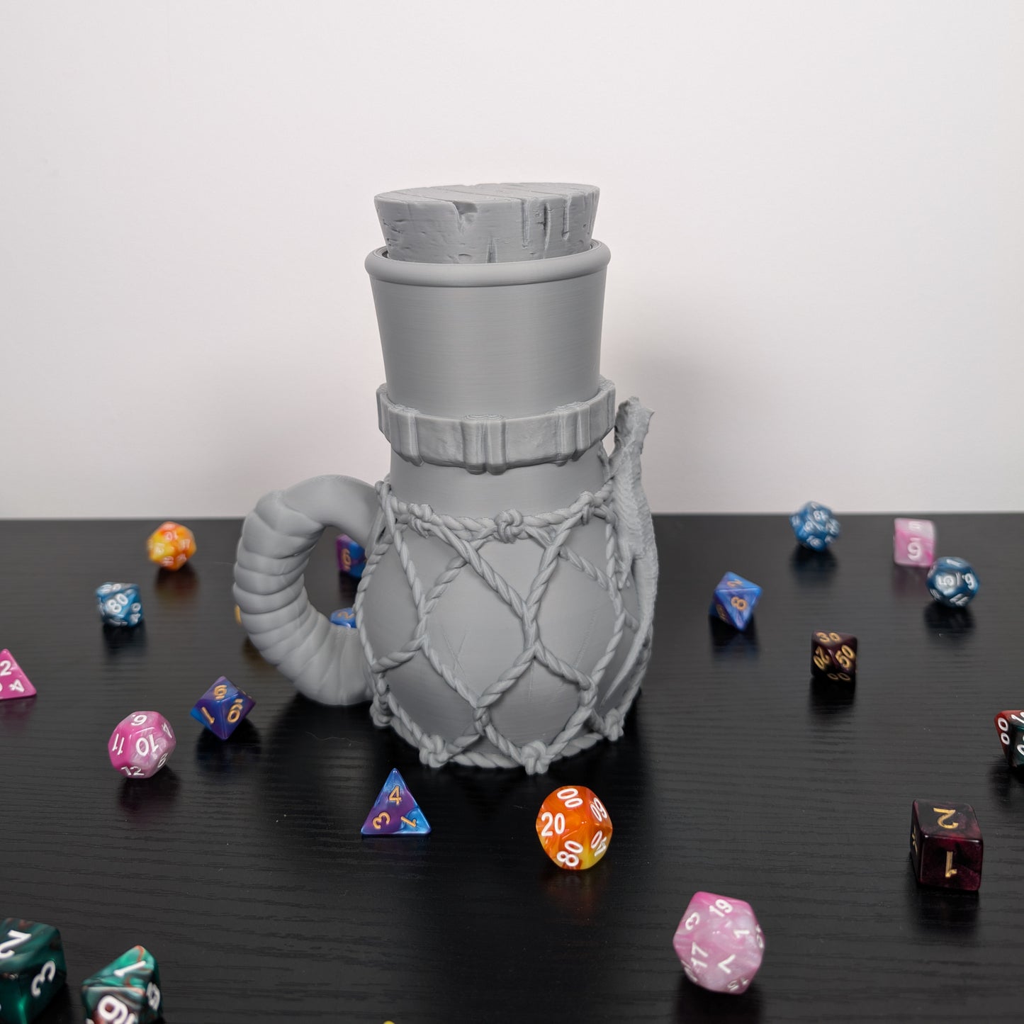 Wizard DnD Mug Dice Tower | 3-in-1 Can Holder, Dice Box & Paintable RPG Gift | 3D Printed | TTRPG Accessory
