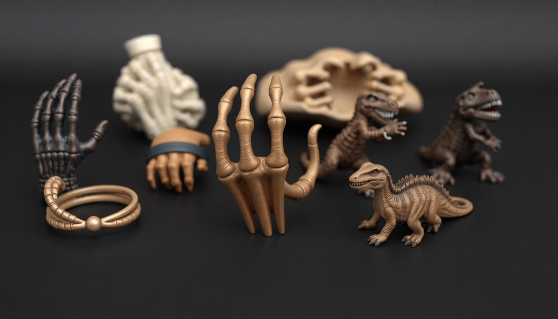 Creative and Custom 3D Prints: From Skeleton Hand Jewelry to Innovative Dinosaur Ring Holders