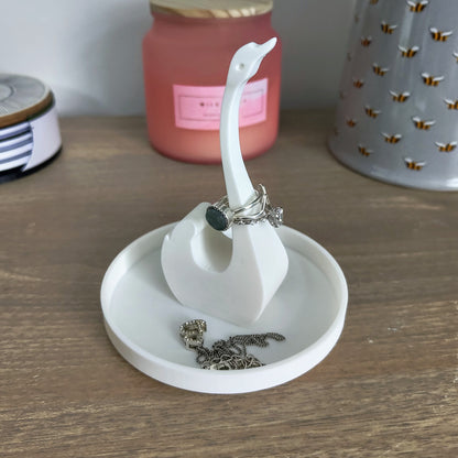 3D Printed Swan Jewellery Ring Dish Organizer Holder