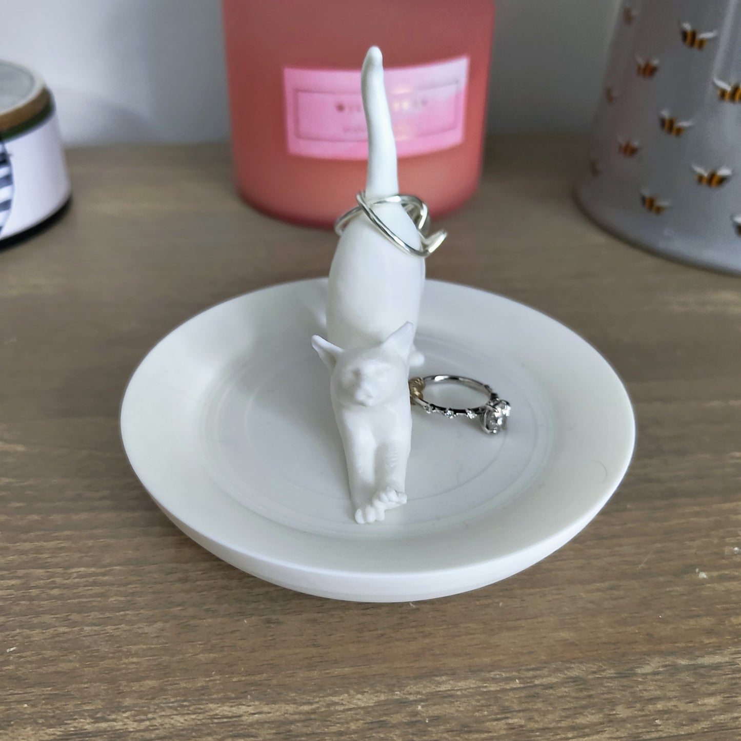 3D Printed Cat Jewellery Ring Dish Organizer Holder