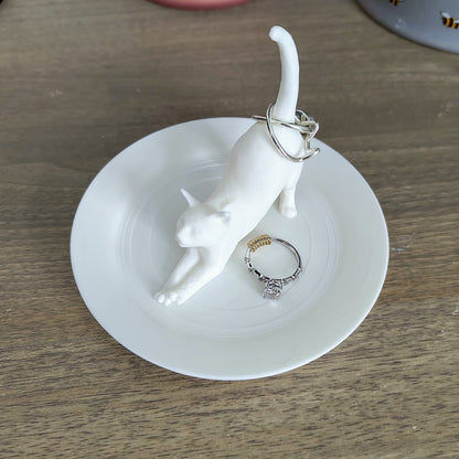 3D Printed Cat Jewellery Ring Dish Organizer Holder