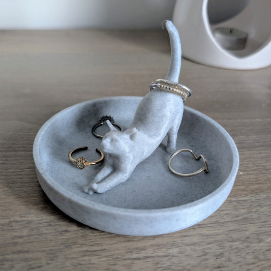 3D Printed Cat Jewellery Ring Dish Organizer Holder