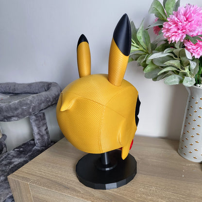 3D Printed PikaPool Helmet Mask for 24" Head - Unique Deadpool Pikachu Cosplay