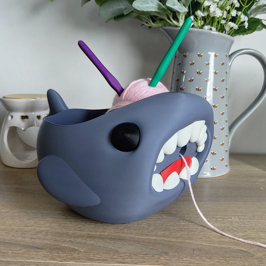 3D Printed Shark Yarn Bowl - Perfect Crochet Companion!