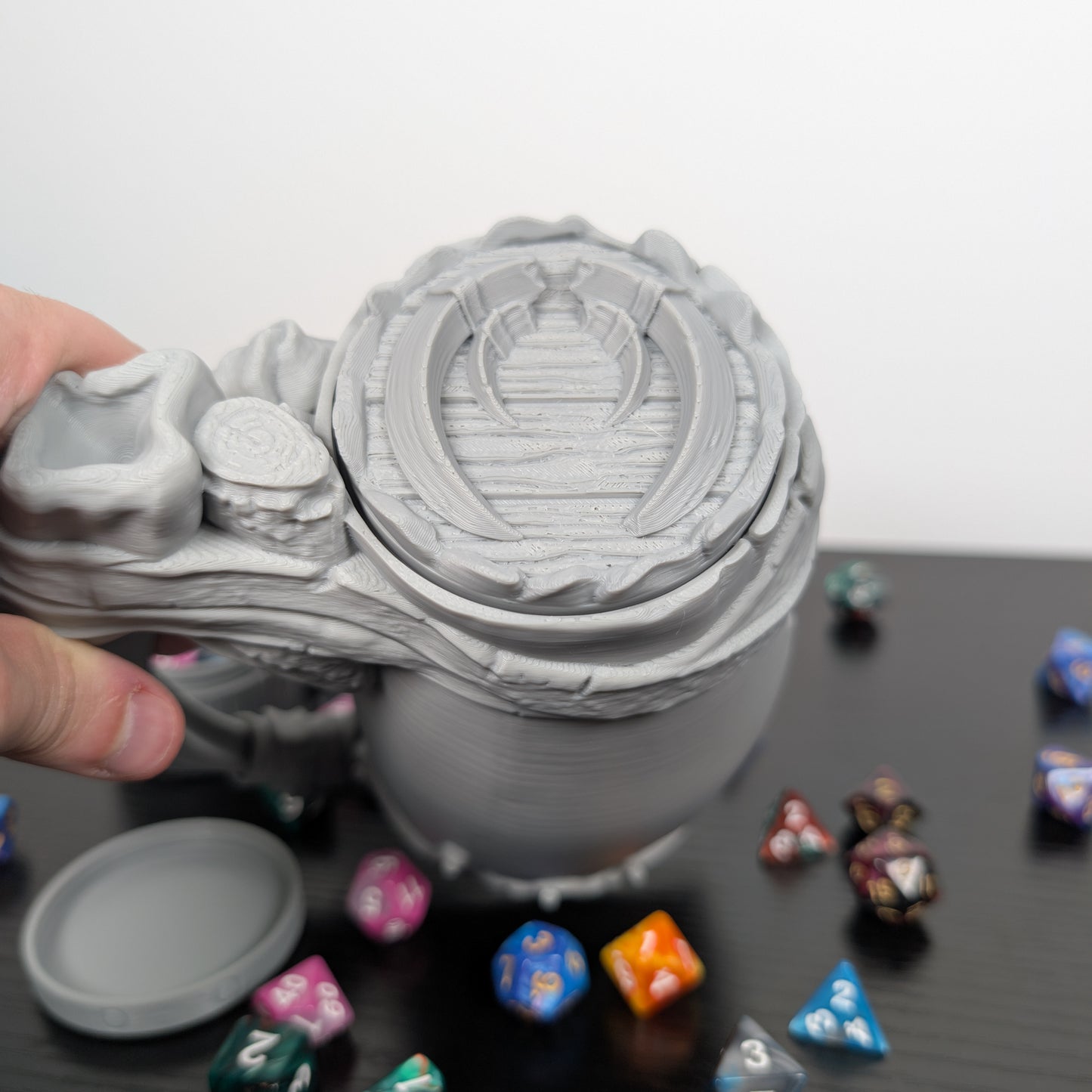 Barbarian DnD Mug Dice Tower | 3-in-1 Can Holder, Dice Box & Paintable RPG Gift | 3D Printed | TTRPG Accessory