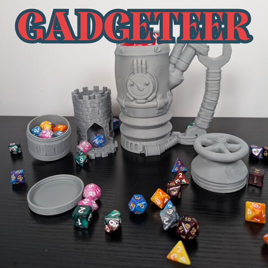 Gadgeteer DnD Mug Dice Tower | 3-in-1 Can Holder, Dice Box & Paintable RPG Gift | 3D Printed | TTRPG Accessory