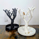 3D printed tree ring and jewellery holder with base tray, black colourway