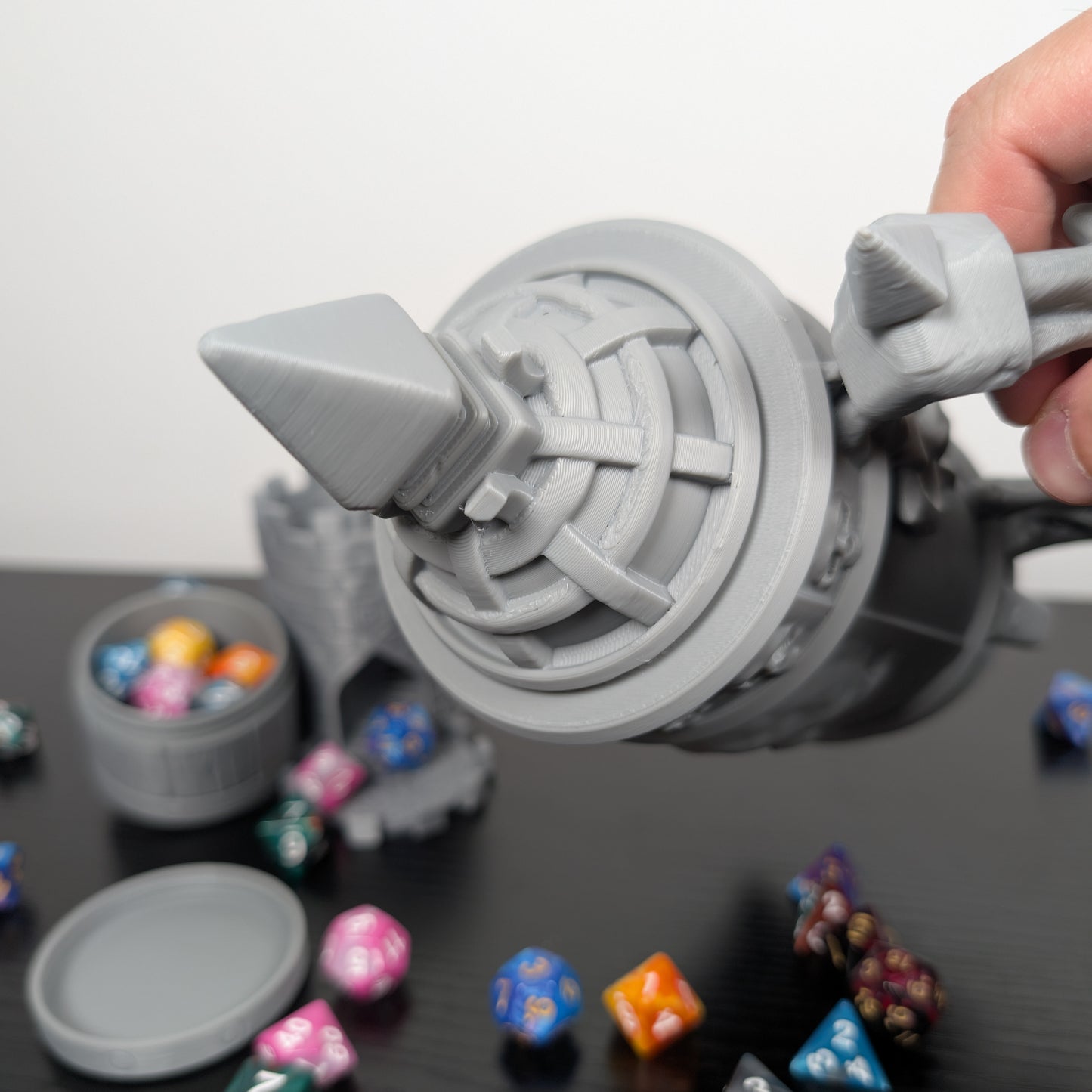 Necromancer DnD Mug Dice Tower | 3-in-1 Can Holder, Dice Box & Paintable RPG Gift | 3D Printed | TTRPG Accessory