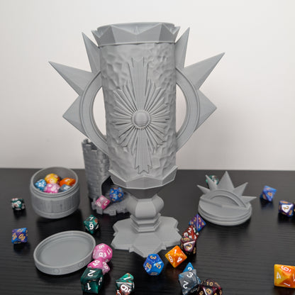 Paladin DnD Mug Dice Tower | 3-in-1 Can Holder, Dice Box & Paintable RPG Gift | 3D Printed | TTRPG Accessory