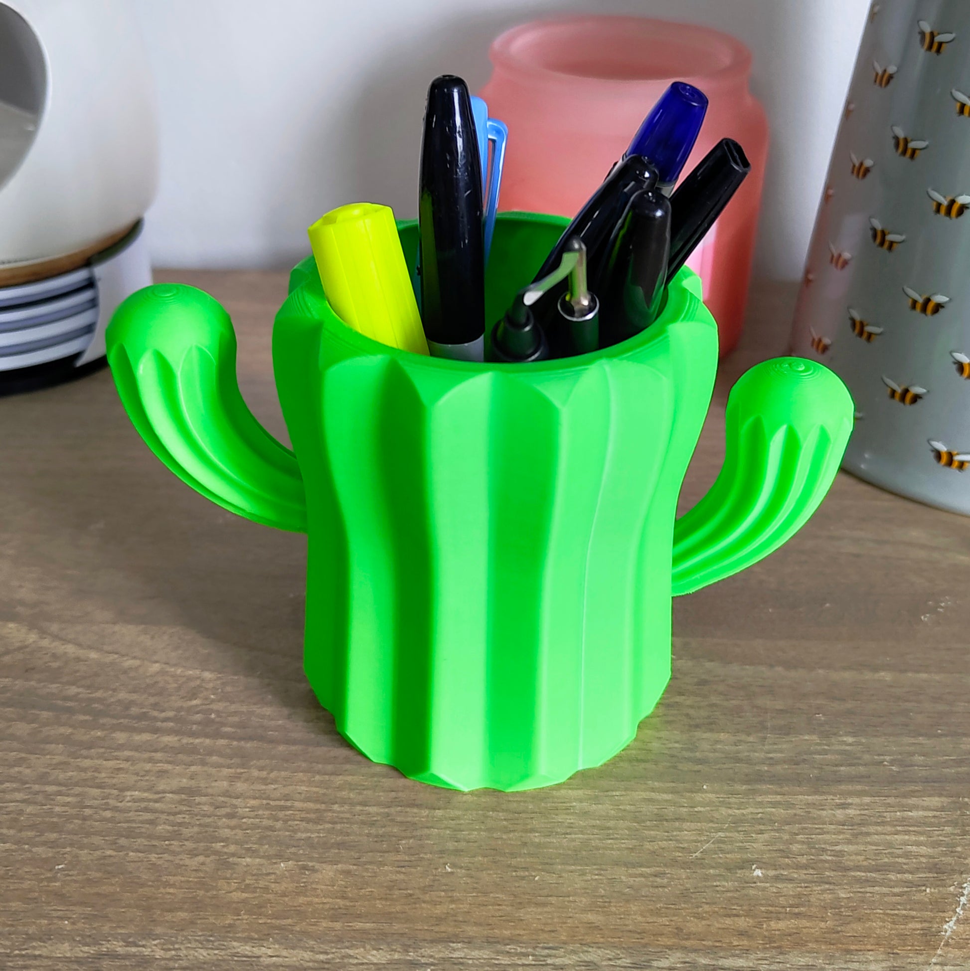 cactus pencil holder 3D Printed Cactus Pencil Pot