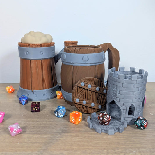 Tavern Mug Dice Tower & Can Holder – Perfect for Tabletop RPGs