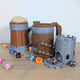 3D printed tavern mug dice tower in brown showing medieval mug design with dice tray